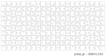 Set of black and white puzzle pieces isolated on a white background. Vector illustration 88641102