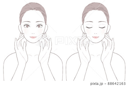 スキンケアをする女性 スキンケアをする女性 88642163