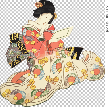 A young lady reading a letter 88643729