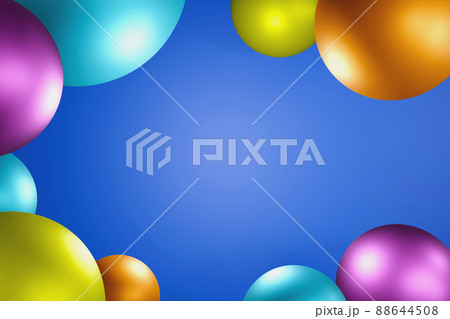 Colorful spheres on blue background Colorful spheres on blue background 88644508