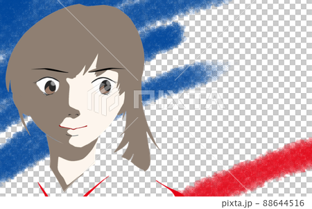 Illustration of a girl wearing a kimono (3) 88644516