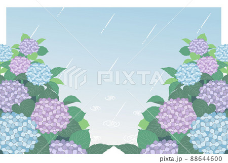 雨の日の紫陽花のイラスト 88644600