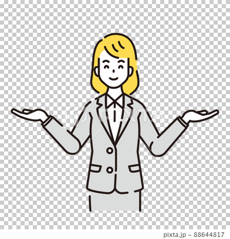 人物イラスト　線画 88644817