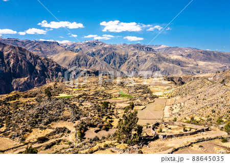 Scenery of the Colca Canyon in Peru, one of the deepest canyons in the world 88645035