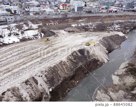 雪堆積場の様子(空撮) 雪堆積場の様子(空撮) 88645082