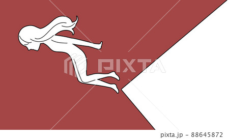 飛び降りる女性のシルエットの自殺イメージの抽象的なイラスト 88645872