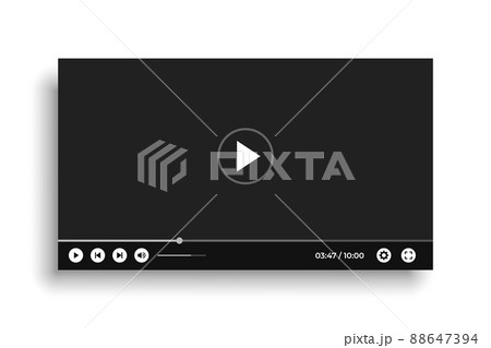 black video player template mockup design 88647394