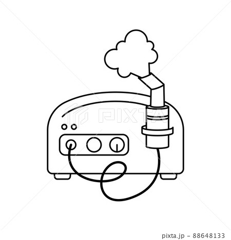 Vector illustration of a compressor nebulizer. A medical device for the treatment of lungs. Outline Vector illustration of a compressor nebulizer. A medical device for the treatment of lungs. Outline 88648133