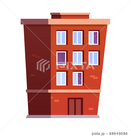 Apartment house - flat design style object on white background 88649086