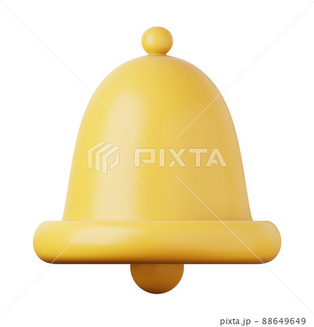 Yellow handbell high quality 3D render illustration notification icon. 88649649