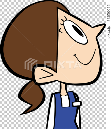 側身斜向上看的女人 側身斜向上看的女人 88650033