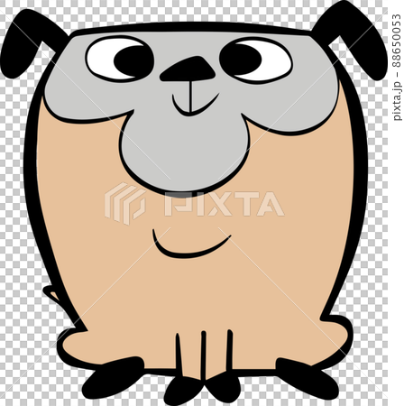 Pug dog sitting and smiling Pug dog sitting and smiling 88650053