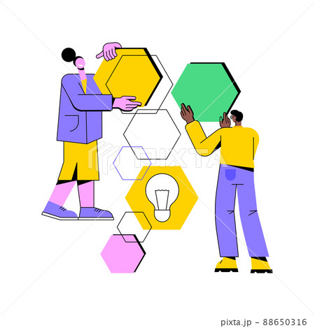 Design structure matrix abstract concept vector illustration. Project visual representation, system analysis, project management, organization team, product component, timeframe abstract metaphor. 88650316
