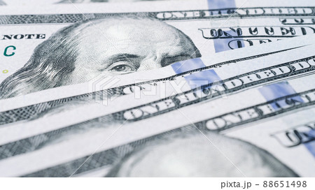 Us dollar. American money, falling cash. Hundred dollars isolated on white background. 88651498