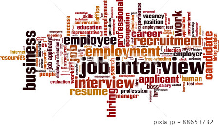 Job interview word cloud Job interview word cloud 88653732