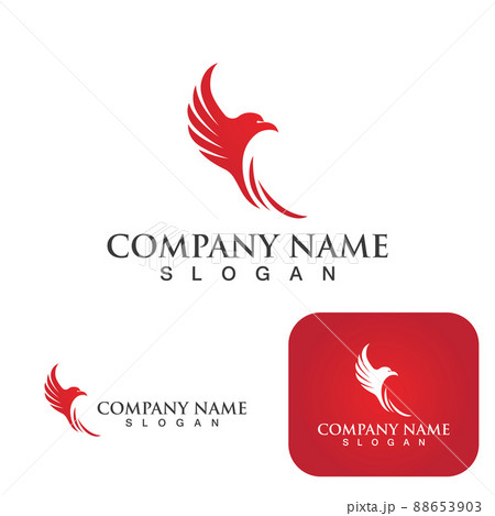 Wing Falcon Bird Logo Template Vectorのイラスト素材