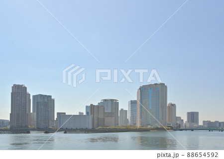 東京都中之島相生橋付近から豊洲方面を見た風景 88654592