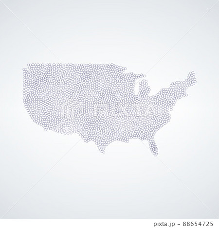 USA map made out of bubbles. America map. Stock vector illustration isolated on white background. USA map made out of bubbles. America map. Stock vector illustration isolated on white background. 88654725