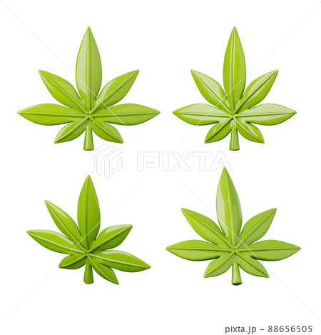 Cannabis Leaf 3d Icon Growing Hemp Medical のイラスト素材