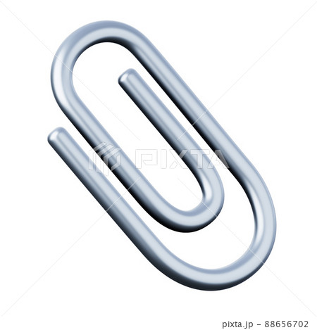 Paperclip high quality 3D render illustration. Office stationary object icon. 88656702