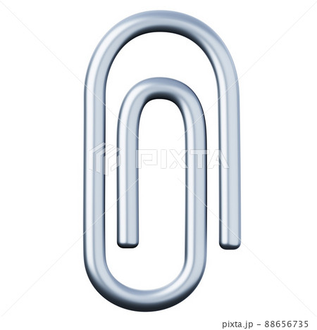 Paperclip high quality 3D render illustration. Office stationary object icon. Paperclip high quality 3D render illustration. Office stationary object icon. 88656735
