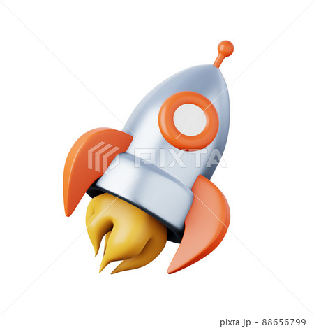 Space rocket ship high quality 3D render illustration icon. 88656799