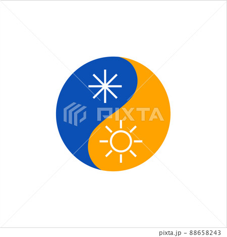 Snowflake and sun logo. Air conditioning icon Snowflake and sun logo. Air conditioning icon 88658243