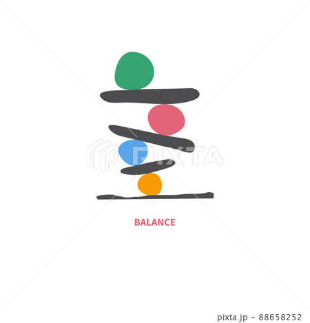 Pebble icon. Harmony symbol. Stack of stones isolated on white 88658252