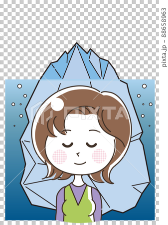 A woman who imagines the tip of the iceberg and deep psychology 88658963