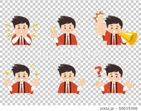 Male event staff gesture wearing a happi coat 88659366