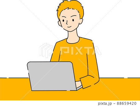 ノートパソコンを操作する男性 88659420