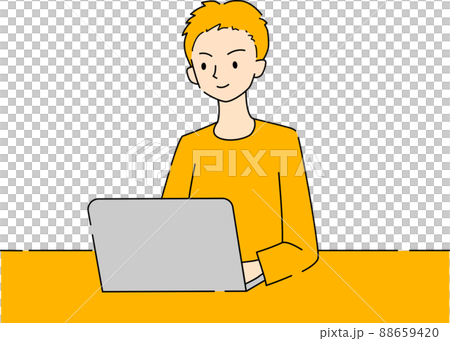 ノートパソコンを操作する男性 88659420