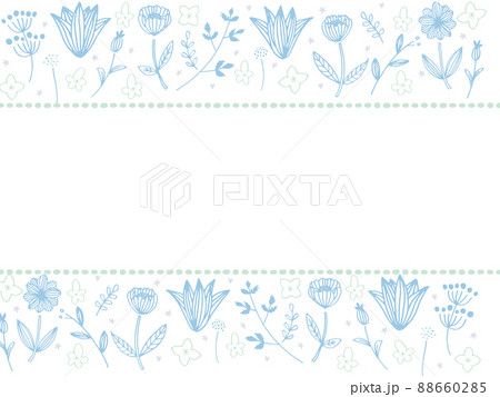 水色と緑の北欧フレーム 88660285