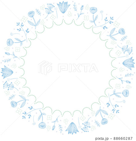 水色と緑の北欧フレーム 88660287