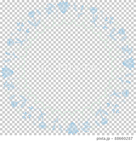 水色と緑の北欧フレーム 88660287