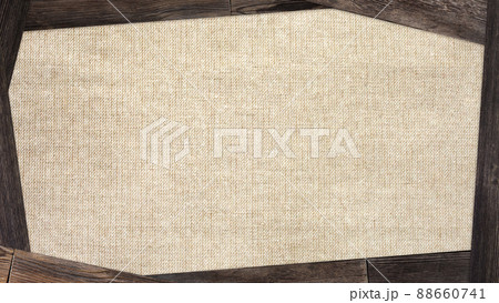 木目と布のフレーム素材 88660741