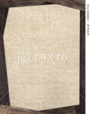 木目と布のフレーム素材 88660742