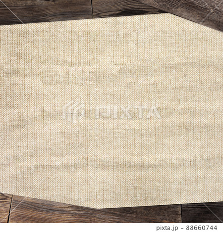木目と布のフレーム素材 88660744