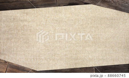 木目と布のフレーム素材 88660745