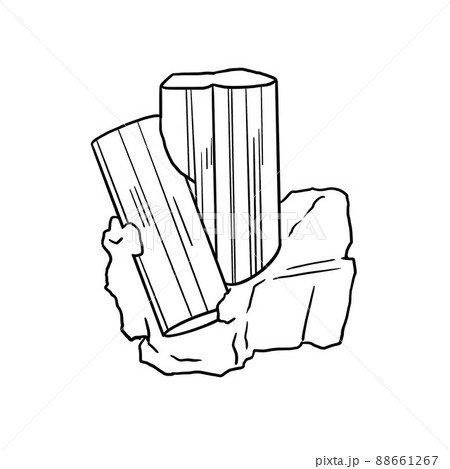 トルマリンの結晶線描 88661267