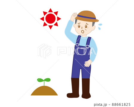 暑い日に農作業をする人 88661825