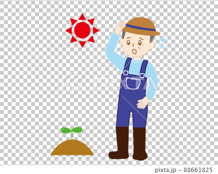 暑い日に農作業をする人 88661825