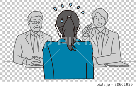 面接で焦るアジア人女性 88661959