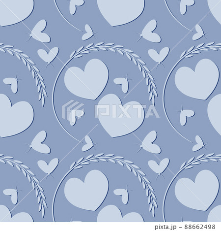 love. Two hearts in a graceful plant horseshoe for good luck. Valentin Day, St. Valentine. Styling 88662498