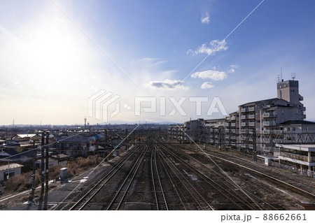 岩切駅舎から見た線路 岩切駅舎から見た線路 88662661