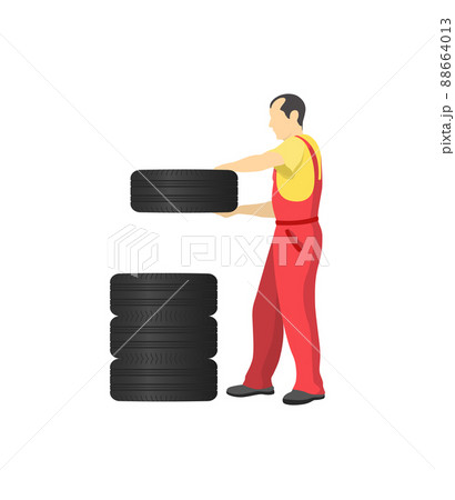 Auto Mechanic Wearing Costume Vector Illustration 88664013