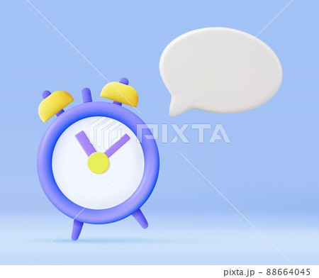 3D alarm clock and speech bubble 88664045