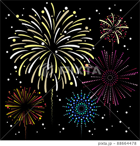 花火のイラストのイラスト素材
