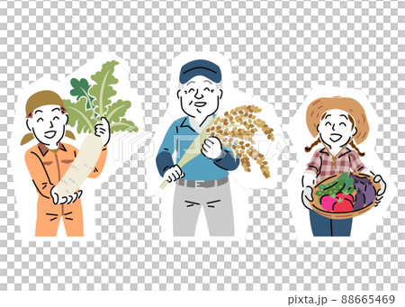 Farmer's illustration with a simple touch 88665469