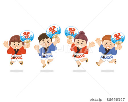 夏祭り　法被を着た子供 88666397